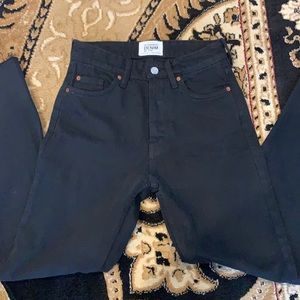 Zara black high rise straight leg jeans